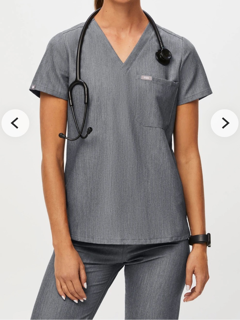 Figs Graphite Catarina One-Pocket Scrub Top